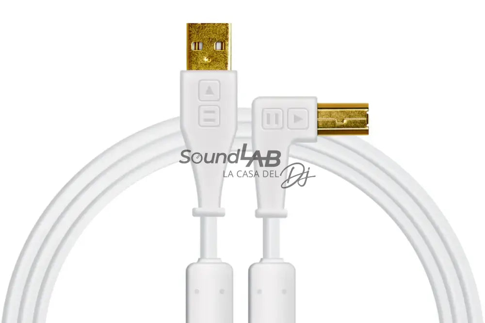 CHROMA CABLES USB-A TO USB-B ANGULO RECTO 1.5 METROS COLORES DJTECHTOOLS Blanco CABLEADO