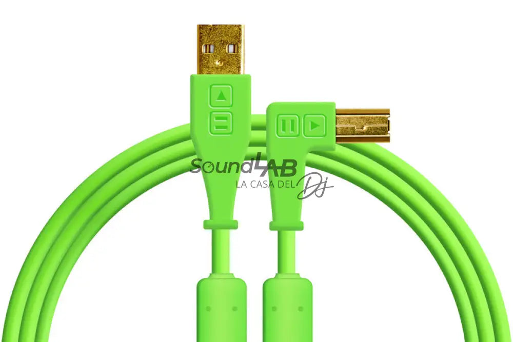 CHROMA CABLES USB-A TO USB-B ANGULO RECTO 1.5 METROS COLORES DJTECHTOOLS Verde CABLEADO